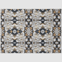 De Seda White e Dourado Papel Floral Moderno