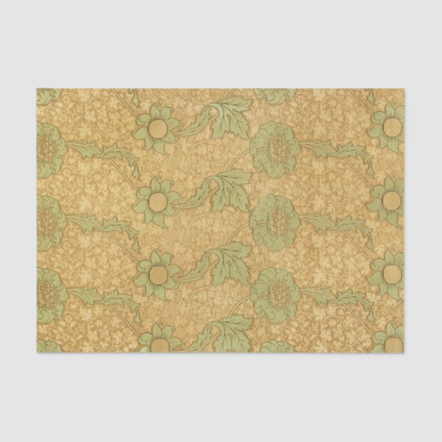 De Seda William Morris PATTERN EM Papel Tecido AMARELO (Frente )