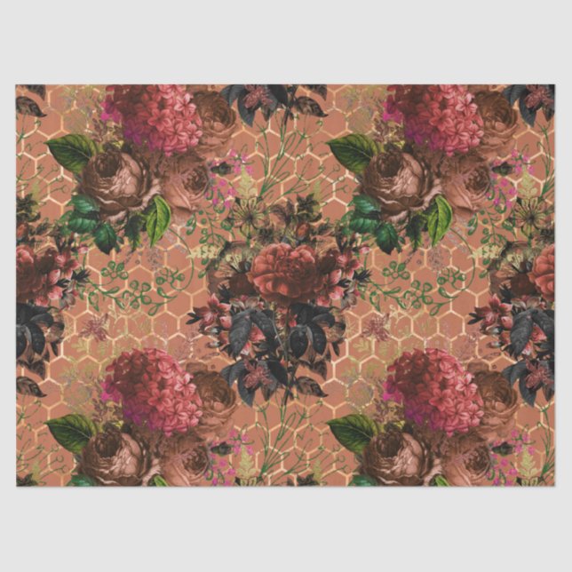 De Seda Woodland Bee Series Design 18 Papel Tecido (Frente )