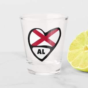 De Shot Alabama, Bandeira do Estado AL em Copo Foto