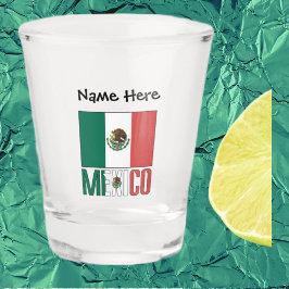 De Shot Copo com a Bandeira do México e Nome