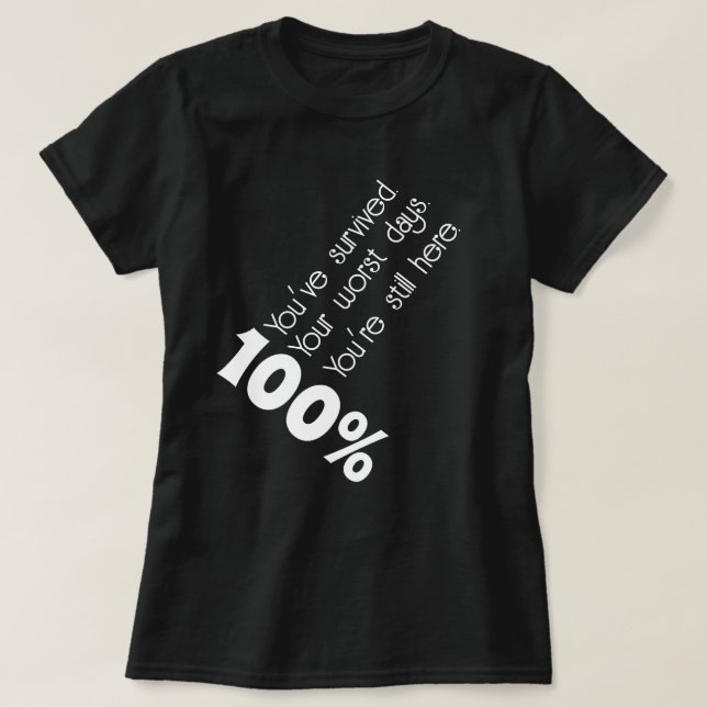 Dê sua camiseta motivacional de 100% (Frente do Design)