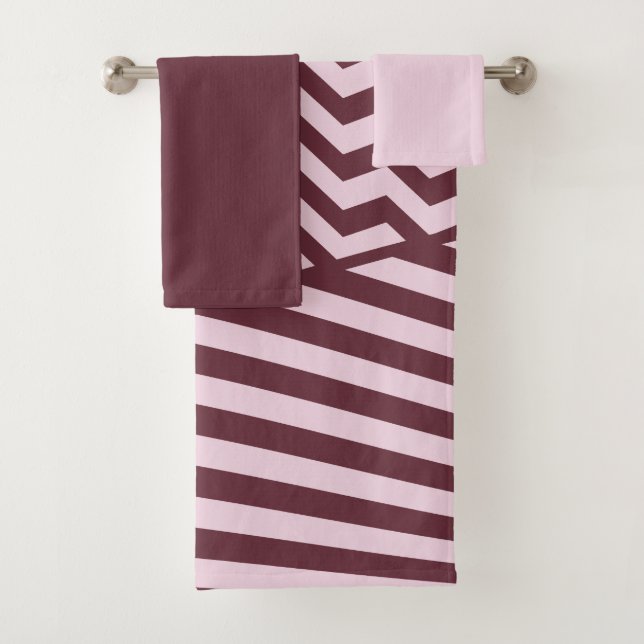 De Toalhas Camadas - Vermelho Escuro e Rosa Pálido - Conjunto (Insitu)