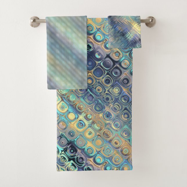 De Toalhas Conjunto variado dos padrões das cores do pavão (Insitu)