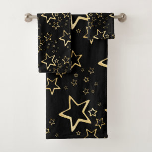 De Toalhas Folha Dourada Estrelas Banho Conjunto
