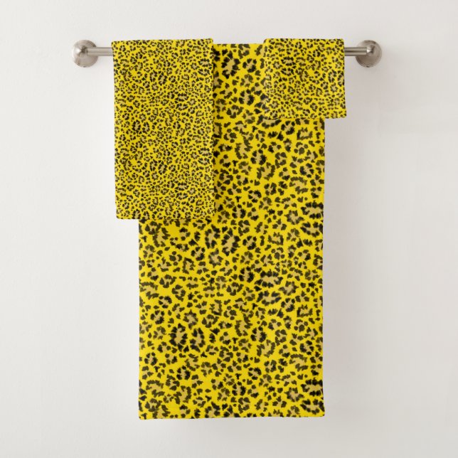 De Toalhas Leopard print_denser no conjunto acolchoado amarel (Insitu)