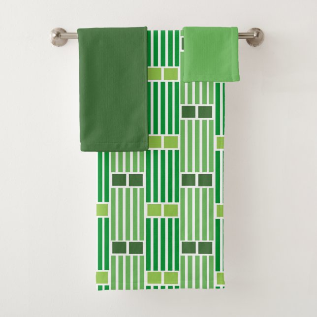 De Toalhas Linhas Verdes e Caixas Banho Conjunto (Insitu)