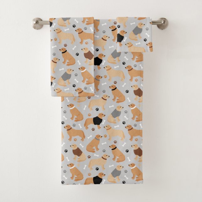De Toalhas Ouro Retriever Ossos e Peças Banho Conjunto (Insitu)