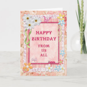 De todos nós, cartão de aniversário de artesana
