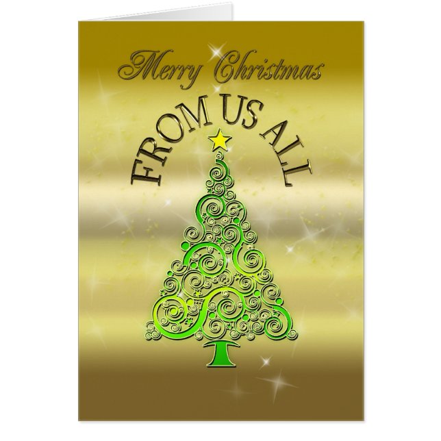 De todos nós, um cartão de Natal com efeito ouro (Frente)