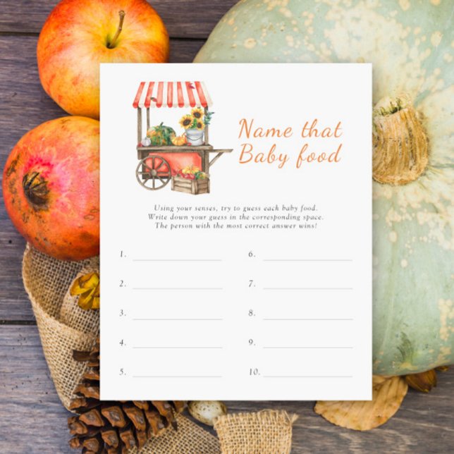 Dê um nome à comida bebê - chá de fraldas de abóbo (Criador carregado)