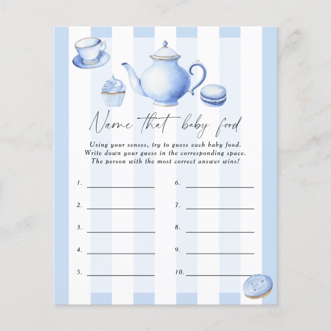 Dê um nome ao jogo de chá da comida do bebê - Fest (Frente)