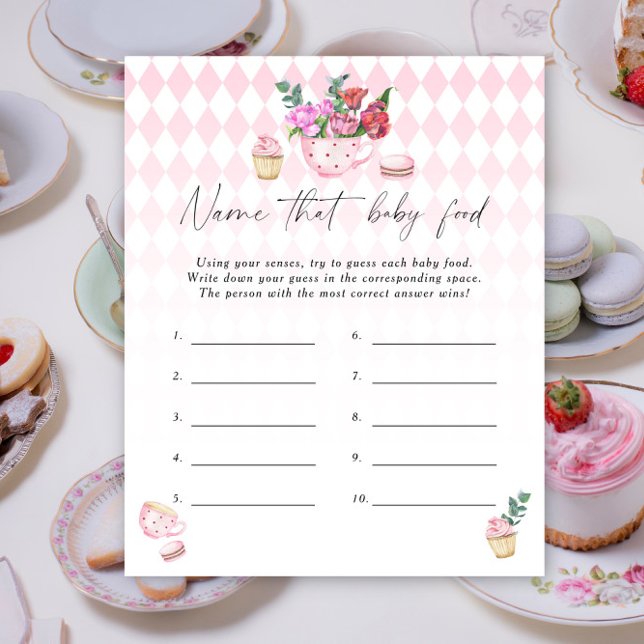 Dê um nome ao jogo de chá da comida do bebê - Fest (Criador carregado)