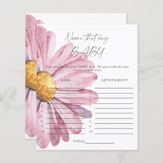 Dê um nome ao jogo de chá de fraldas da música - m (Frente/Verso)