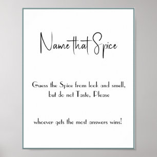 Dê um nome ao Spice - Poster de Jogo do Chá
