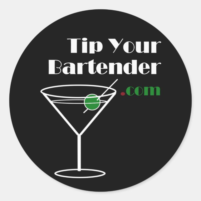 Dê uma dica ao seu adesivo Bartender.com (Frente)
