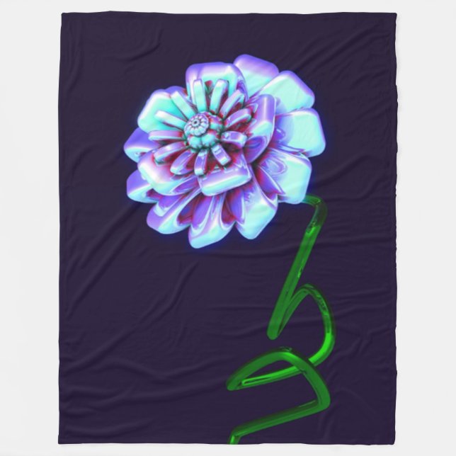 De Velo : Artístico Cobertor Fleece com Estampa Floral Rox (Frente)