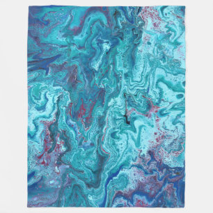 De Velo Baby Blue 2 Flowing Blue Cobertor Abstrato Acrílic