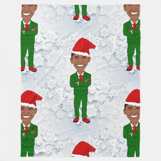 De Velo barack obama santas cobertor (Frente)