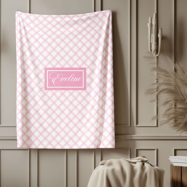 De Velo Cobertor Aconchegante Personalizado Estilo Xadrez  (Personalized Cozy Blanket Minimalist Tartan Style)