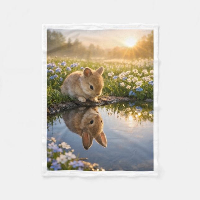 De Velo Cobertor ADOM Sunrise Bunny Water Reflection (Frente)