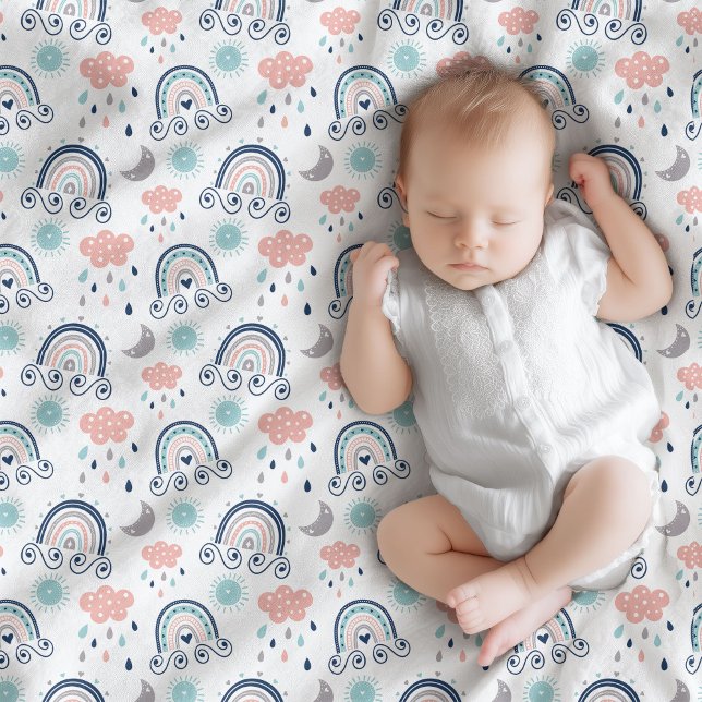 De Velo Cobertor Arco-íris Presente Estilo Boho para Recém ( Rainbow Blanket Gift Boho Style for Newborn)