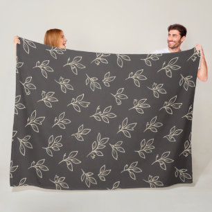 De Velo Cobertor Black Leaf Throw