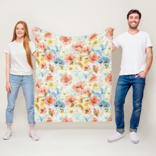 De Velo Cobertor Botânico Pastel – Floral Aconchegante em