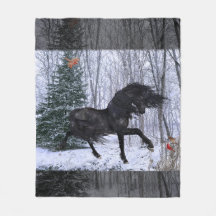Cobertor Cavalo Friesian Winter Wonderland 2