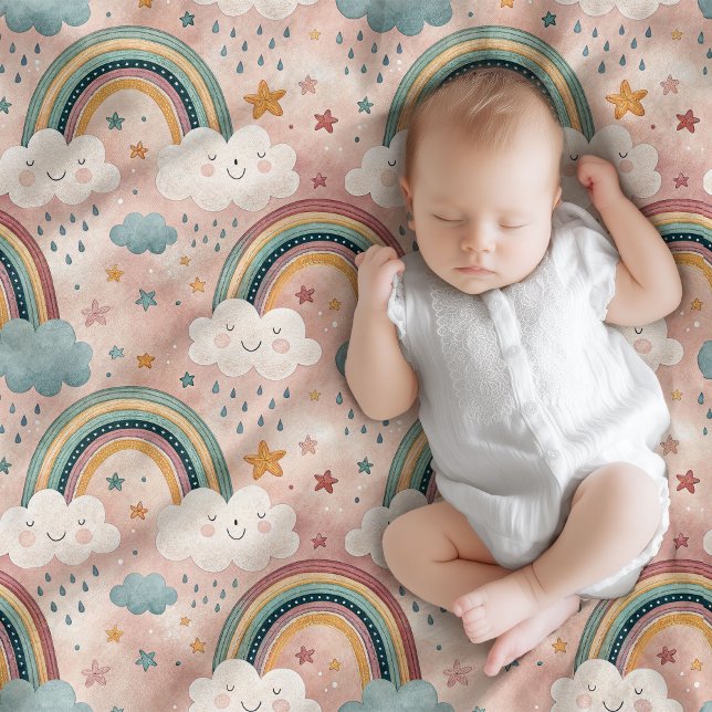 De Velo Cobertor Céu Sonhador Pastel Presente para Bebê Am (Dreamy Sky Blanket Pastel Gift for Baby Love)