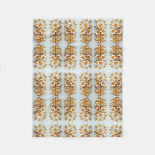 De Velo Cobertor com Padrão Floral Dourado