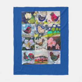 De Velo cobertor com pássaros e flores