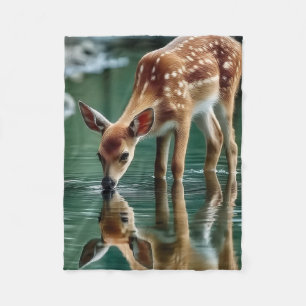De Velo Cobertor Cute Fawn Drinking Water