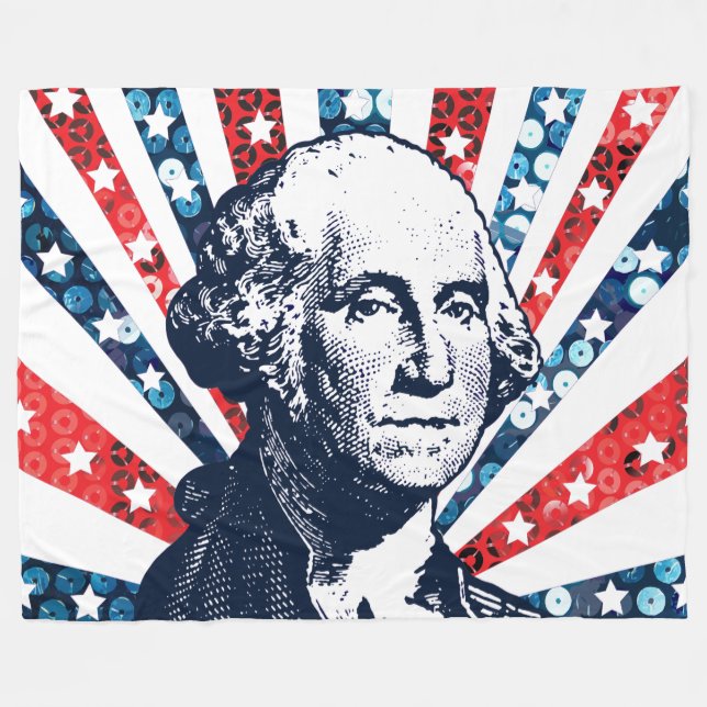 De Velo cobertor do sequin george washington (Frente (Horizontal))