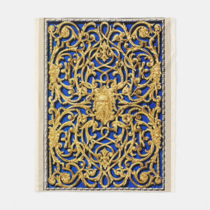 De Velo cobertor Dourado e azul