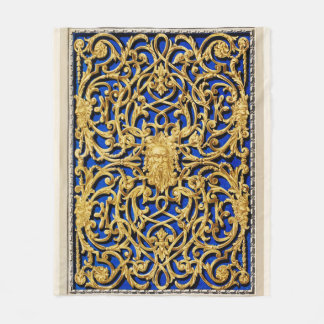 De Velo cobertor Dourado e azul