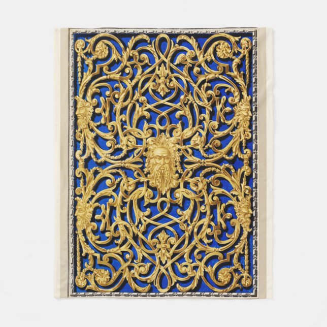 De Velo cobertor Dourado e azul (Frente)