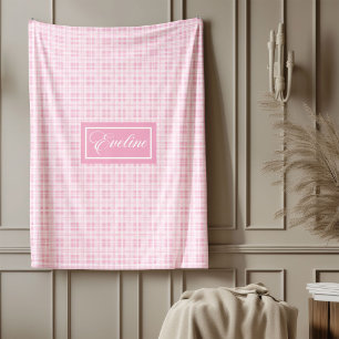 De Velo Cobertor Elegante Personalizado Xadrez Rosa Claro