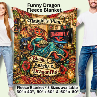 De Velo Cobertor Engraçado do Dragonflix Dragão Vermelho H