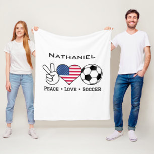 De Velo Cobertor EUA Futebol Americano Com Nome Paz Amor