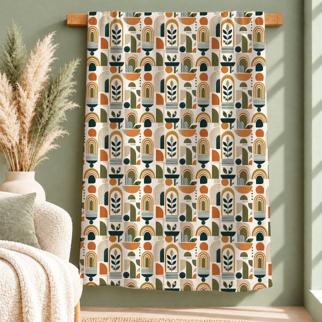De Velo Cobertor Floral Arco-Íris Boho Harmonioso Terroso (Harmonious Boho Rainbows Floral Blanket Earthy Tones)