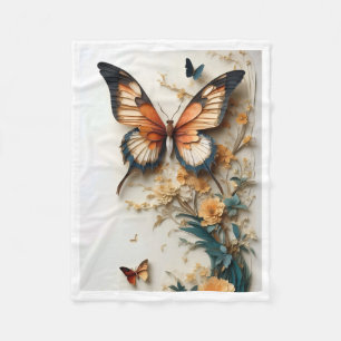De Velo Cobertor Floral Borboleta Vintage
