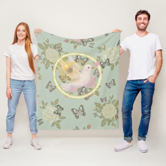 De Velo Cobertor Floral Glowing Dove – Verde Sage Macio