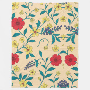 De Velo Cobertor Floral Vintage com Hibiscos