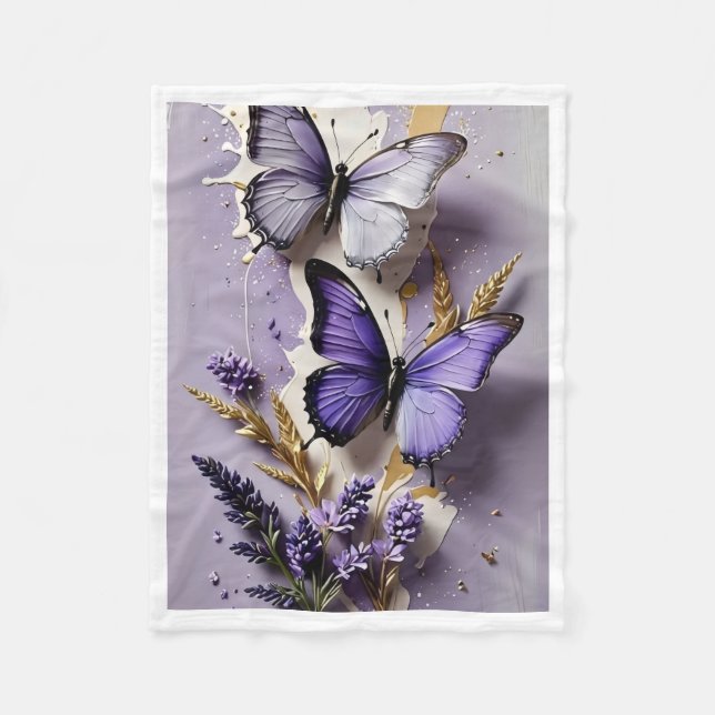 De Velo Cobertor Lavanda Borboleta Roxa ADOM (Frente)