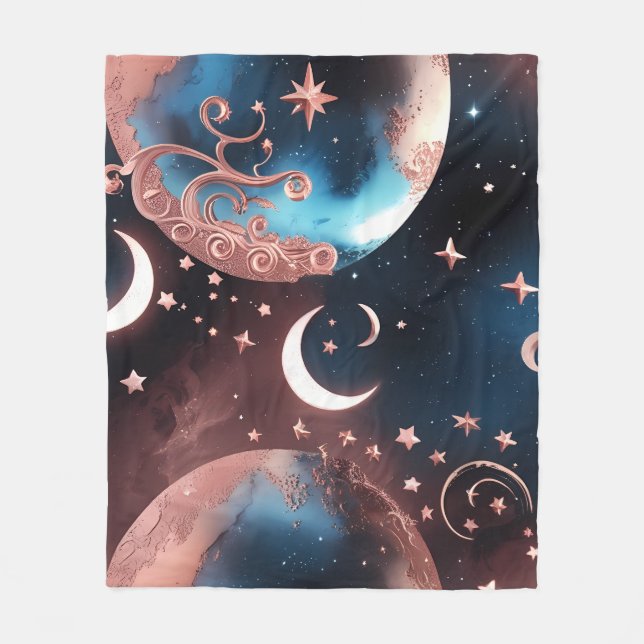 De Velo Cobertor Lua Celestial em Rosa Dourado – Luxo Sem  (Frente)