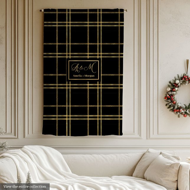 De Velo Cobertor Luxo Preto Dourado Aniversário Nome Perso (Custom Name Blanket Luxe Black Gold Anniversary)