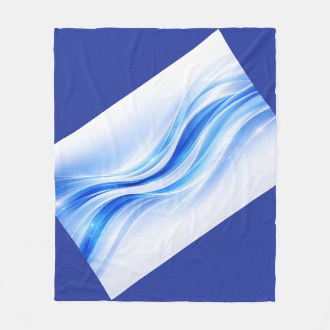 De Velo Cobertor Onda Abstrata Azul e Prata – Flowi Modern (Frente)