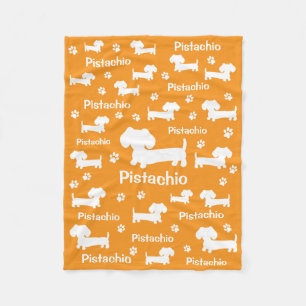 De Velo Cobertor Personalizado Cachorro Dachshund Laranja