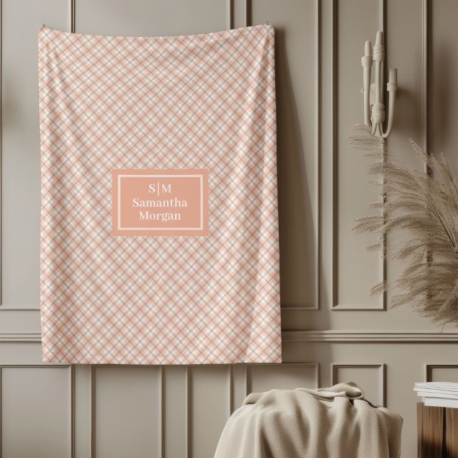 De Velo Cobertor Personalizado Clássico Coral Cinza Estilo (Personalized Blanket Classic Coral Grey Style)